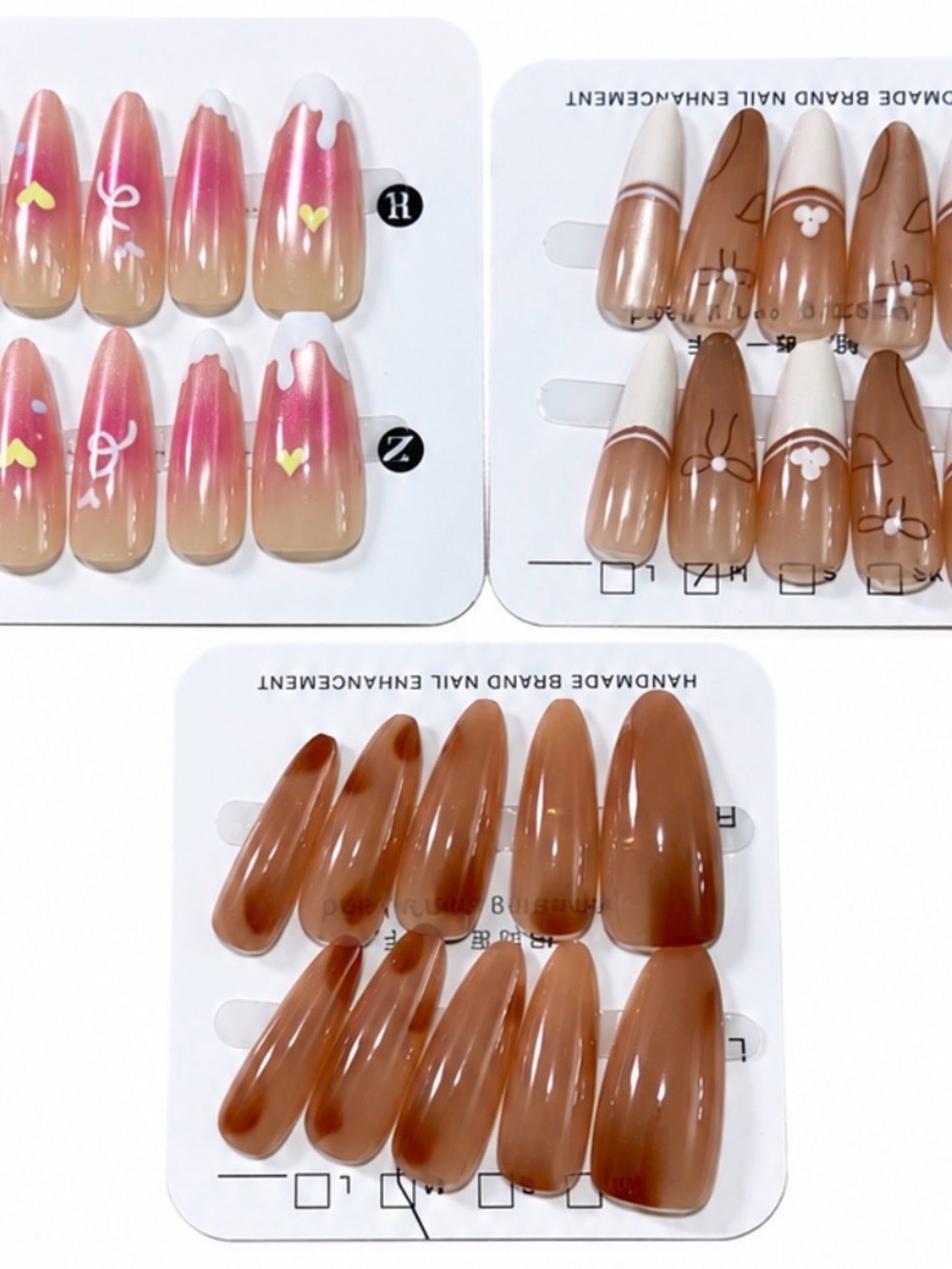 Women’s Nails — Pink Ombre & Brown Sets